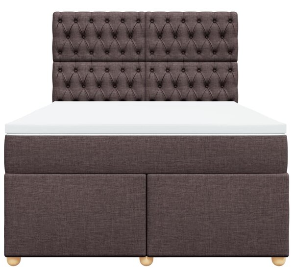 Box spring postel s matrací tmavě hnědá 140x190 cm textil 3291285