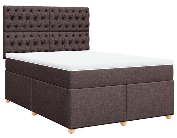 Box spring postel s matrací tmavě hnědá 140x190 cm textil 3291285
