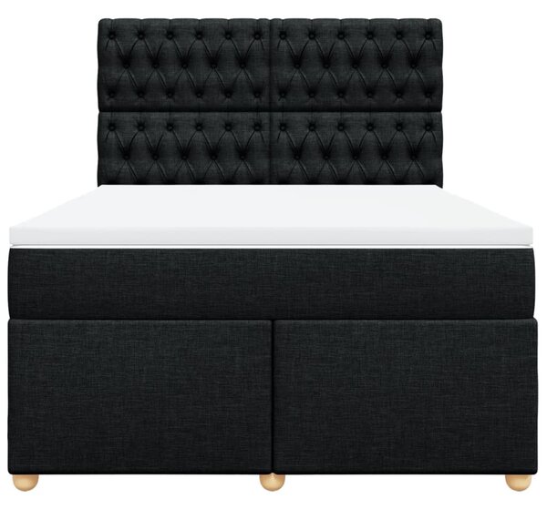 Box spring postel s matrací černá 140 x 190 cm textil 3291284