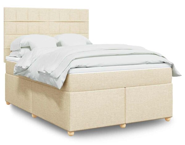 Box spring postel s matrací krémová 140x190 cm textil 3291280