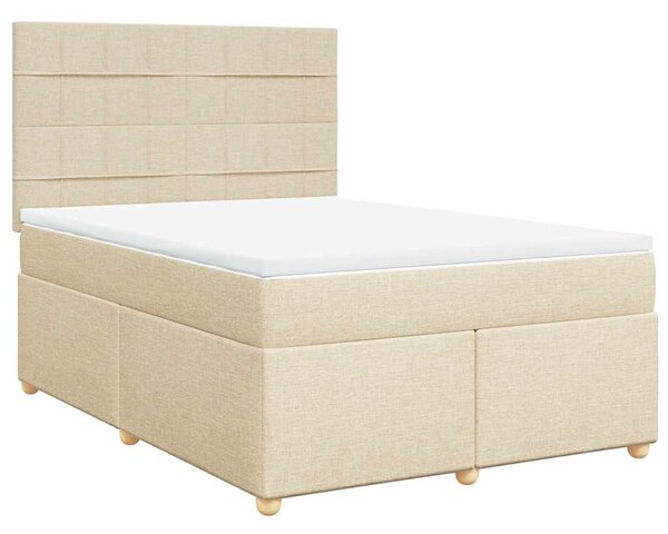 Box spring postel s matrací krémová 140x190 cm textil 3291280