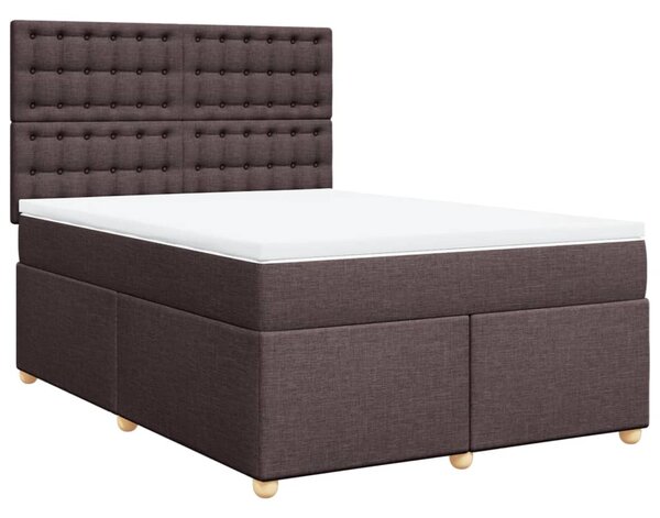 Box spring postel s matrací tmavě hnědá 140x190 cm textil 3291292