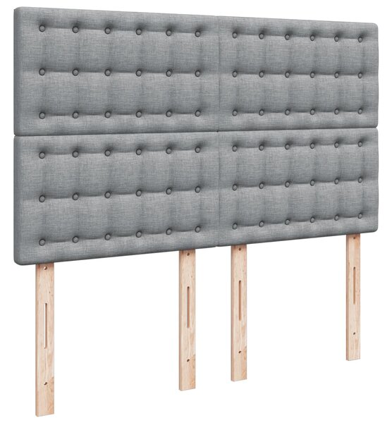 Box spring postel s matrací světle šedá 140 x 190 cm textil 3291289