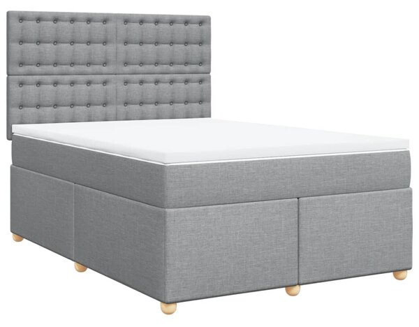 Box spring postel s matrací světle šedá 140 x 190 cm textil 3291289
