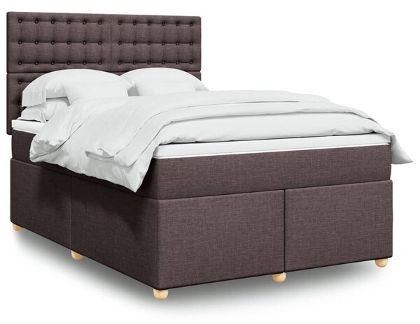 Box spring postel s matrací tmavě hnědá 140x190 cm textil 3291292
