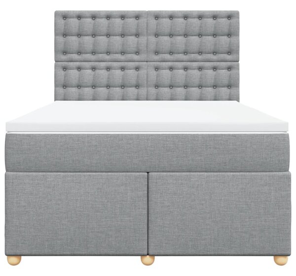 Box spring postel s matrací světle šedá 140 x 190 cm textil 3291289