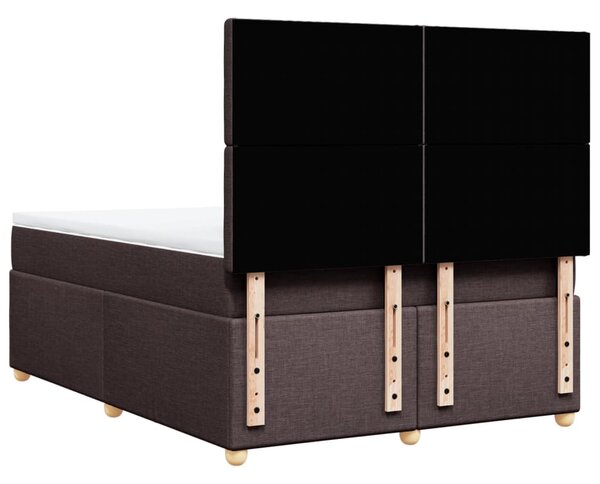Box spring postel s matrací tmavě hnědá 140x190 cm textil 3291292