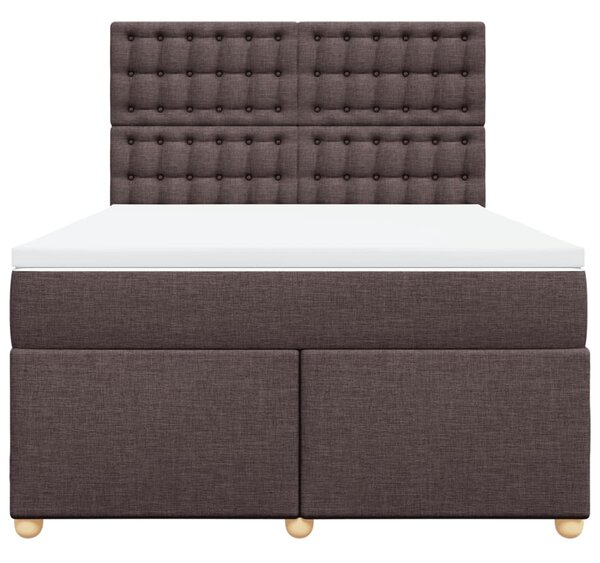 Box spring postel s matrací tmavě hnědá 140x190 cm textil 3291292