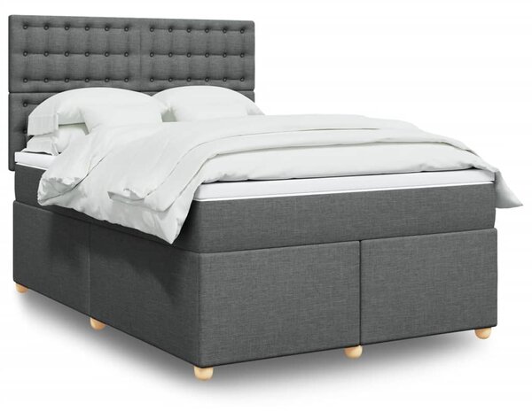 Box spring postel s matrací tmavě šedý 140 x 190 cm textil 3291290