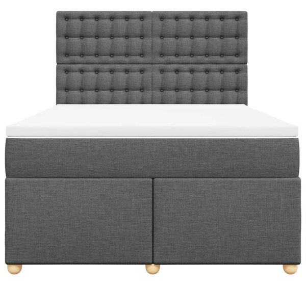 Box spring postel s matrací tmavě šedý 140 x 190 cm textil 3291290