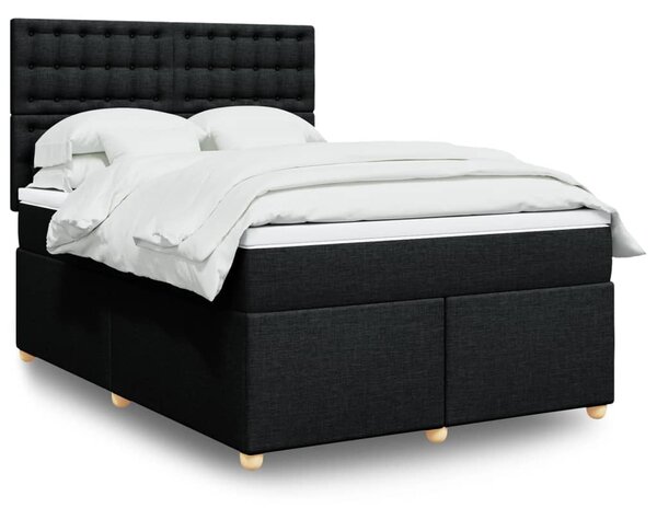 Box spring postel s matrací černá 140 x 190 cm textil 3291291