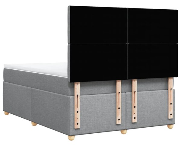 Box spring postel s matrací světle šedá 140 x 190 cm textil 3291289