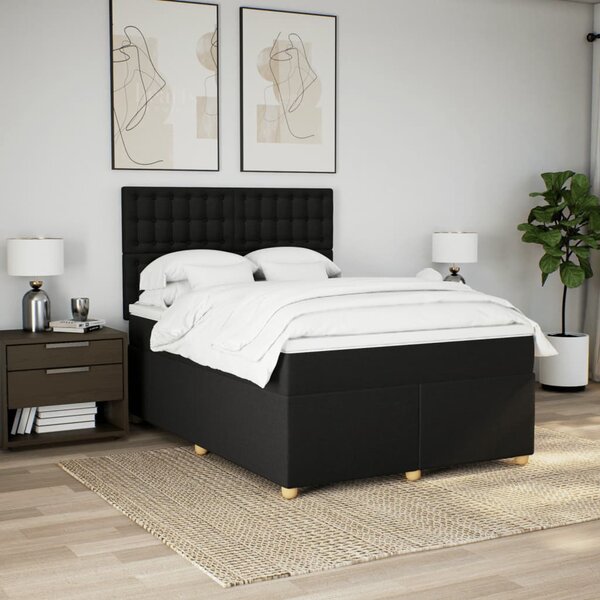Box spring postel s matrací černá 140 x 190 cm textil 3291291