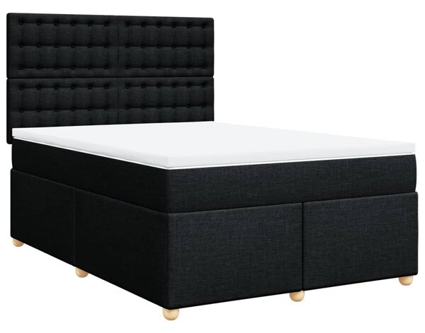 Box spring postel s matrací černá 140 x 190 cm textil 3291291