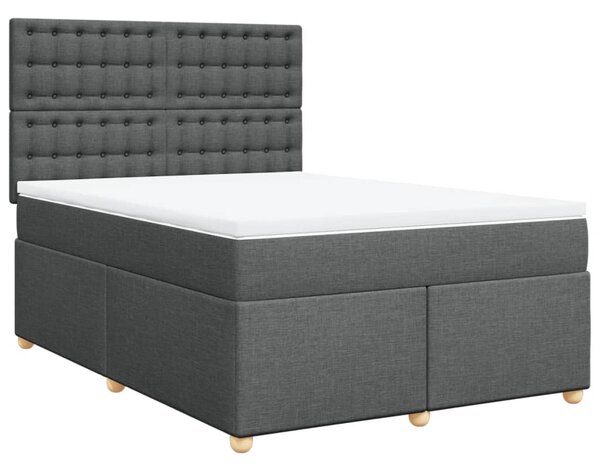 Box spring postel s matrací tmavě šedý 140 x 190 cm textil 3291290