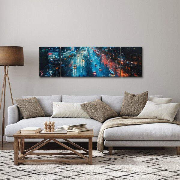 Obraz - Velkoměsto, olejomalba (170x50 cm)