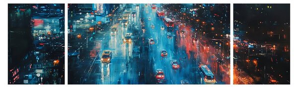 Obraz - Velkoměsto, olejomalba (170x50 cm)