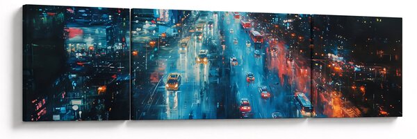 Obraz - Velkoměsto, olejomalba (170x50 cm)