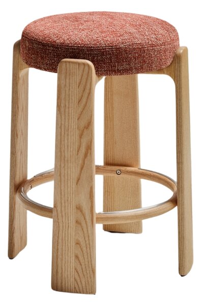 Kave Home Terakotově červená dřevěná barová židle Granite II. 65 cm