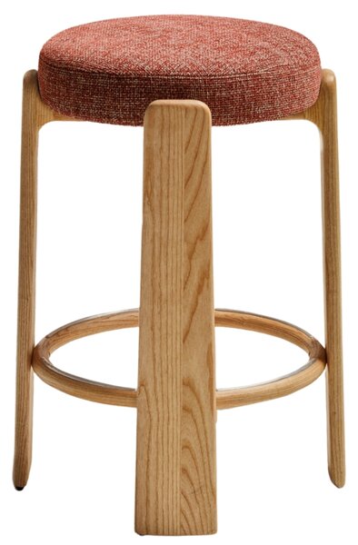 Kave Home Terakotově červená dřevěná barová židle Granite II. 75 cm