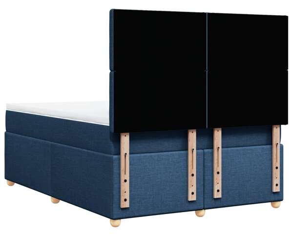 Box spring postel s matrací modrá 140x200 cm textil 3291323