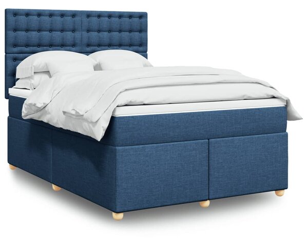 Box spring postel s matrací modrá 140x200 cm textil 3291323
