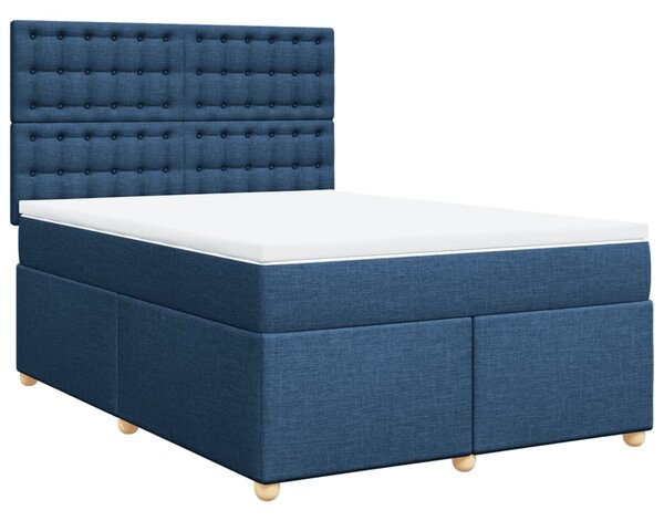 Box spring postel s matrací modrá 140x200 cm textil 3291323