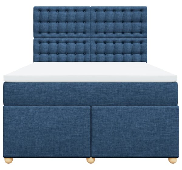 Box spring postel s matrací modrá 140x200 cm textil 3291323