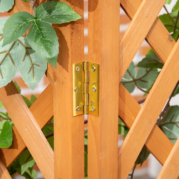 Outsunny Květinová Bedna s Trellis, Květináč, Obal na Rostliny, Květinová Bedna pro Zahradu, Terasu, Balkon, Přírodní Dřevo, Hnědá, 32 x 32 x 108 cm |