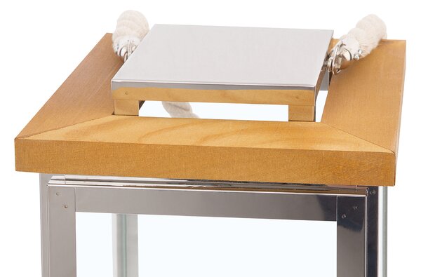 Lucerna BORNEO Kov 41 cm Stříbrná