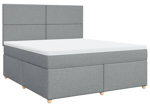 Box spring postel s matrací světle šedá 180 x 200 cm textil 3291352