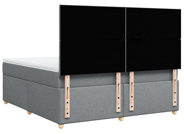 Box spring postel s matrací světle šedá 180 x 200 cm textil 3291352
