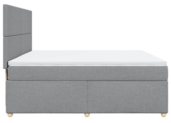Box spring postel s matrací světle šedá 180 x 200 cm textil 3291352