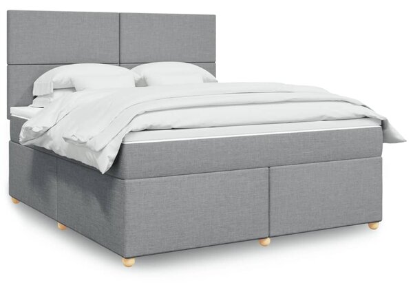Box spring postel s matrací světle šedá 180 x 200 cm textil 3291352
