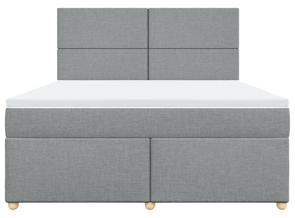 Box spring postel s matrací světle šedá 180 x 200 cm textil 3291352