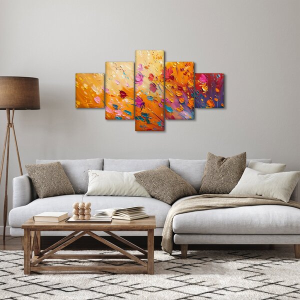 Obraz - Malba barevných květin (125x70 cm)