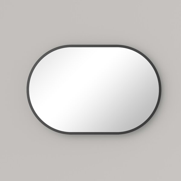 CERANO - Koupelnové zrcadlo Bano, kovový rám - černá matná - 60x40 cm