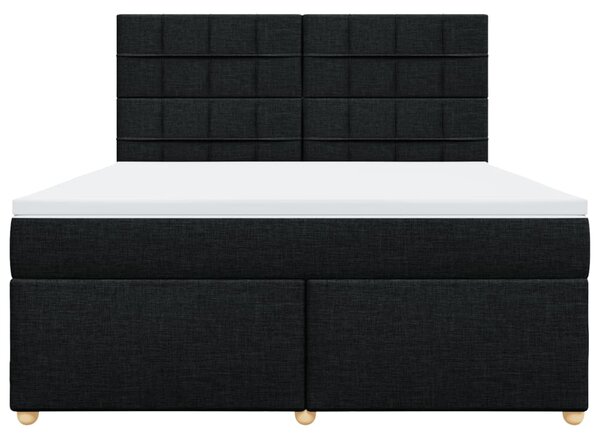 Box spring postel s matrací černá 180x200 cm textil 3291361