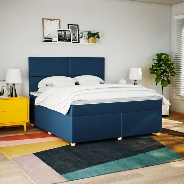 Box spring postel s matrací modrá 180x200 cm textil 3291358