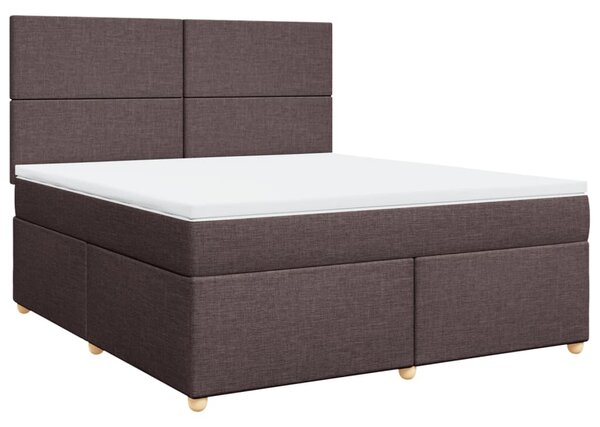 Box spring postel s matrací tmavě hnědá 180x200 cm textil 3291355