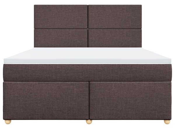 Box spring postel s matrací tmavě hnědá 180x200 cm textil 3291355