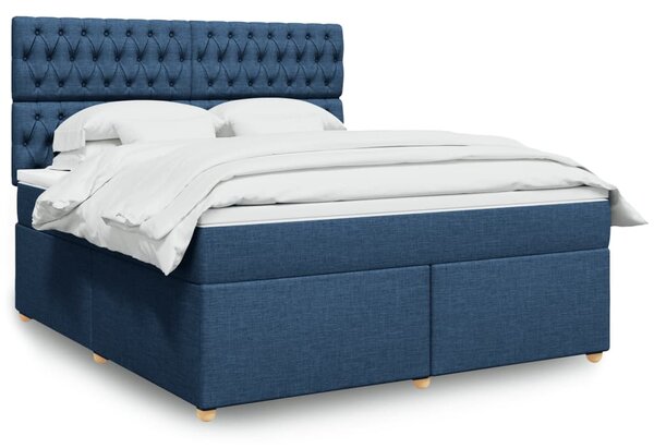 Box spring postel s matrací modrá 180x200 cm textil 3291372