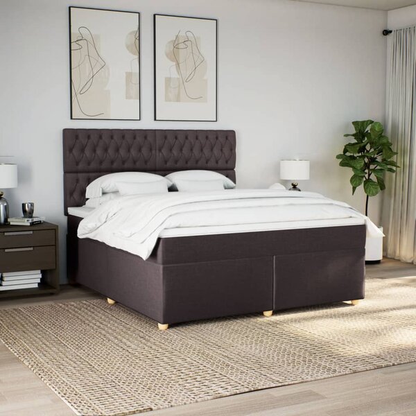 Box spring postel s matrací tmavě hnědá 180x200 cm textil 3291369