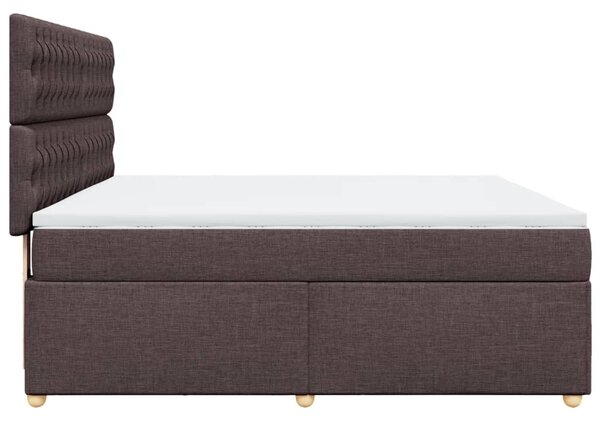 Box spring postel s matrací tmavě hnědá 180x200 cm textil 3291369