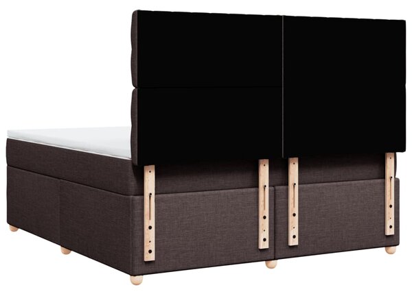 Box spring postel s matrací tmavě hnědá 180x200 cm textil 3291369
