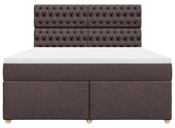 Box spring postel s matrací tmavě hnědá 180x200 cm textil 3291369