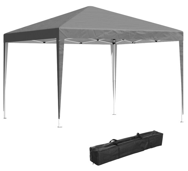Outsunny Zahradní altán 3x3m Skládací Pop-up Altán Skládací Zahradní Markýza Proti UV + Přenosná Taška Ocelový Oxford Šedý | Aosom