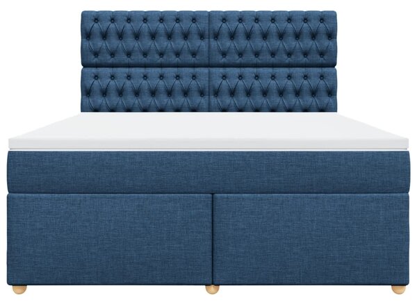 Box spring postel s matrací modrá 180x200 cm textil 3291372