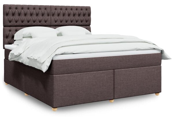 Box spring postel s matrací tmavě hnědá 180x200 cm textil 3291369