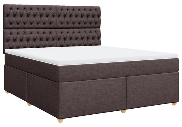 Box spring postel s matrací tmavě hnědá 180x200 cm textil 3291369